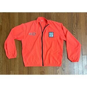 Vintage 80s Coors Light Biathlon Neon Windbreaker Jacket Medium Running Cycling